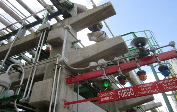 Tablero de aviso de fuego y gas